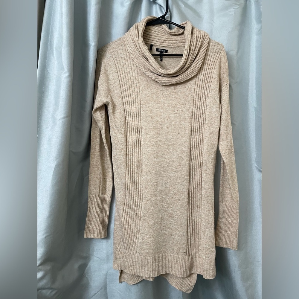 Buffalo David Bitton Beige Cowl Neck Sweater Normcore